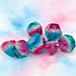 Custom Three Tone Marble Pattern Sharp Edge Polyhedral Resin <b>Dice</b> for DND RPG Board Games - Product Image 6