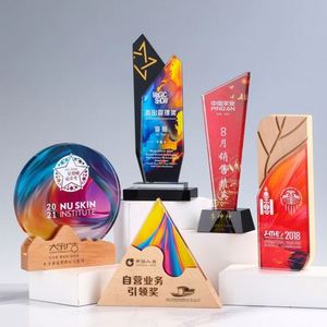 Trophée en cristal K9 personnalisé, gravure 3D, forme ronde, couleur personnalisée, magnifique, luxueux, tendance, coffret cadeau d'affaires - Product Image 2