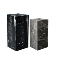 Statue en acrylique pour mariage, bas prix, support de Cube blanc et noir, 1 pièce, forte luminosité, Cube en marbre, Perspex