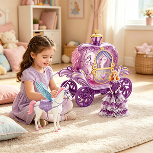 Jouets de jeu de rôle pour filles, <span class=keywords><strong>jouet</strong></span> à piles en forme de cheval volant et de calèche de princesse avec lumières et musique - Product Image 2