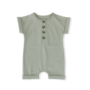 Ropa de Verano al por Mayor para Bebés y Niños Pequeños, Mono de Algodón de Color Sólido para Recién Nacidos - Product Image 2