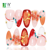 Faux Ongles Courts Amande en Gel 3D Personnalisés par un Designer, Collection 2026 – Vente en Gros, Qualité Supérieure, Faits Main, à Coller, avec Motifs