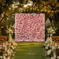 Dinding Bunga Sutra Buatan Putih, Latar Belakang Bunga Palsu, Dekorasi Hotel Pernikahan Luar Ruangan Mewah Romantis, Gulungan
