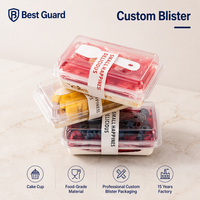 Emballages personnalisés, sûrs, jetables, recyclables, boîtes en plastique PET transparentes carrées pour biscuits, gâteaux, pain, salades, noix, bonbons, 0,78 mm