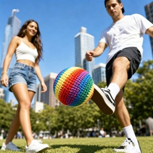 Luckykoo Bestseller Fun & Useful Footbag <b>Hacky</b> <b>Sack</b> Handmade Crochet <b>Hacky</b> <b>Sacks</b> Catch Balls Children's Outdoor Play Toys - Product Image 2