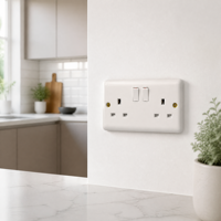 CNFLY - Enchufe de Pared Doble Eléctrico Estándar Británico de 13 A para Uso en el Hogar, la Oficina y Hoteles
