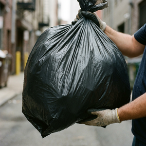 Kangle Wholesale Strong Black Drawstring Garbage Bag Custom Size Heavy Duty Trash Bag <b>Large</b> Rubbish Bag <b>Bin</b> Liners - Product Image 1