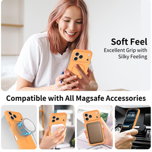 Funda Protectora de Lente de Cobertura Total para iPhone 18 17 Pro Max, Color Naranja Mate, Tacto Suave, Carga Inalámbrica, Magnética - Product Image 3