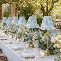 Lampe de table rechargeable pour mariage, vert sauge, abat-jour en tissu plissé à volants, sans fil, à intensité tactile, lampe de chevet fine en laiton
