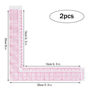 Miucous-<span class=keywords><strong>Regla</strong></span> de costura de plástico, <span class=keywords><strong>regla</strong></span> de plantilla de dibujo a medida, ropa, retales, 2 uds. - Product Image 2