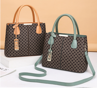 Nouveau sac à main européen américain rétro imprimé pour femmes grande capacité sac à bandoulière unique fermeture éclair en cuir Polyester