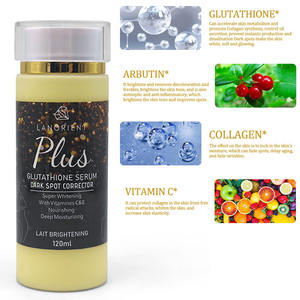 Sérum éclaircissant <span class=keywords><strong>anti</strong></span>-taches Gluta Max Concentré à marque privée avec L-Glutathion, blanchissant et illuminateur, 120 ml - Product Image 5