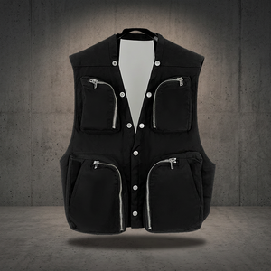 Chaleco de Piel de Cordero Reversible para Hombre, Moda Primavera, 100% Recubierto, Sin Mangas, Cuello en V, Cuatro Bolsillos con Cremallera, Impermeable, Formal - Product Image 5