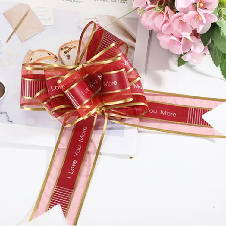 5 Cm Width Bow Gift Ribbon Flowers For Wedding/ Party Decoration Christmas Gifts Assorted Colored 75 Cm Long Pull Bow Ribbons