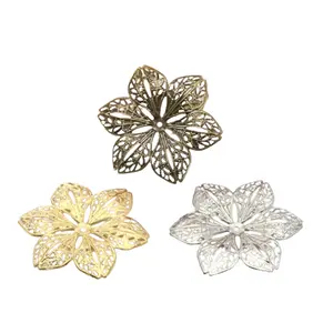 DIY jewelry accessory material 44mm hexagonal large flower decorative metal piece