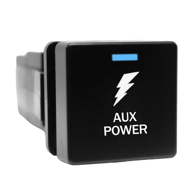 12V AUX POWER Switch Square on OFF LED Push Button Switch for Isuzu D-Max Mazda BT50 2021-24 Gear Box Center Console
