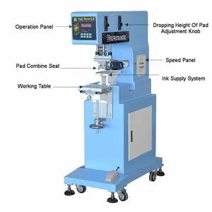 उच्च गुणवत्ता वाले न्यूमेटिक सेमी-स्वचालित 1 रंग नेतृत्व बल्ब घड़ी डायल टॉय लोगो पैड प्रिंटिंग मशीन