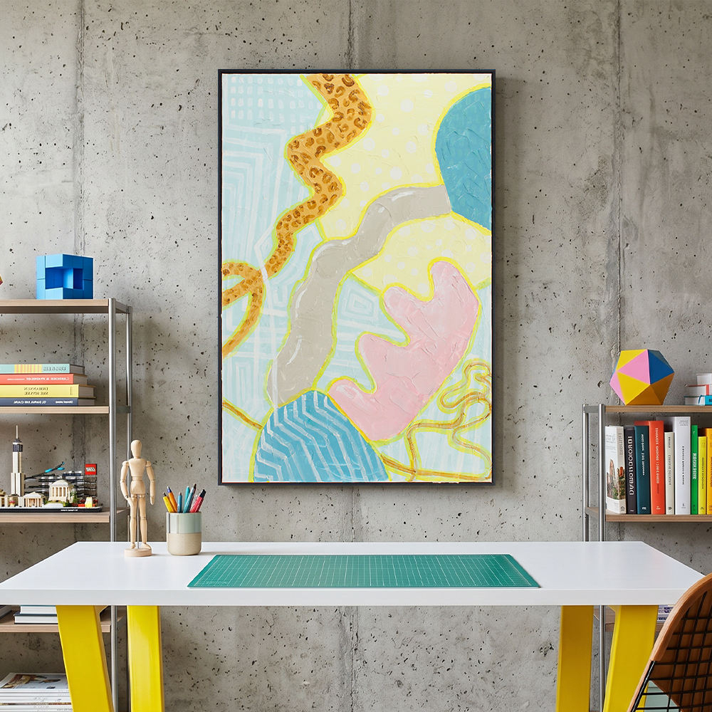 Textured Abstract Hand Painted Wall Art Leopard Print Color Block