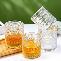 Verre à eau transparent à picots haute transparence pour la maison et les restaurants, idéal pour les boissons quotidiennes et les boissons glacées, avec base épaisse et lourde