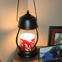 Lanterne chauffe-bougie électrique antique personnalisable, lampe chauffe-cire à intensité variable avec sécurité anti-ouragan et minuterie pour la décoration intérieure