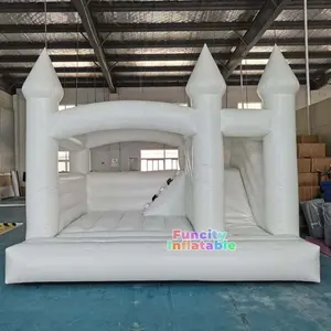 Thương mại Inflatable nhà bị trả lại cho đám cưới lâu đài bouncy Trắng nhà bị trả lại