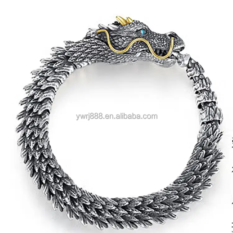 New silver-plated retro dragon bracelet domineering personalized keel bracelet men's advanced fashion jewelry manufacturer whole
