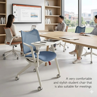 Chaise de conférence au design moderne et confortable avec base en acier, chaise de bureau mobile pour l'étude et les discussions, chaise d'étude