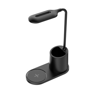 HiTao 3-in-1 LED Desk <b>Lamp</b> with Pen Holder & 15W Fast Wireless Charger, 3-Level Dimmable Touch Control <b>Table</b> <b>Lamp</b> for Office - Product Image 1