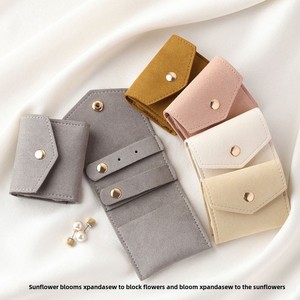 Customized Logo Luxury PU <b>Envelope</b> Ring Necklace Jewelry Bag Storage Bag Personal Flap Embossed Ring Gift Jewelry Bag - Product Image 4