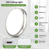 Plafonnier LED rond moderne en métal, certifié IP44 ETL, à montage encastré, lumière chaude à intensité variable pour la maison, le bureau, la salle de réunion, la cuisine