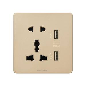 Prise murale universelle à 5 broches avec panneau tactile 10A, norme britannique, en matériau PC, design à paroi mince - Product Image 1