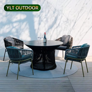 Conjunto de Muebles de Jardín Modernos para Patio de Hotel, Mesa y Sillas, Resistentes al Agua y a los Rayos UV, para Playa, Costa y Jardín - Product Image 1