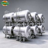 Réservoir horizontal Brite Tank de 1500 L en acier inoxydable SUS304 pour le stockage de bière prête à l'emploi