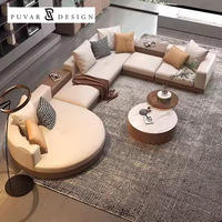 Canapé d'angle de style italien, canapé de salon de luxe, mobilier moderne haut de gamme, canapé modulaire en cuir en forme de L
