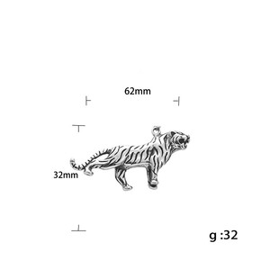 Yunnique – collier avec pendentif tigre en acier inoxydable pour hommes, bijoux rétro en forme d'animal géométrique, à la mode, 19099 - Product Image 5