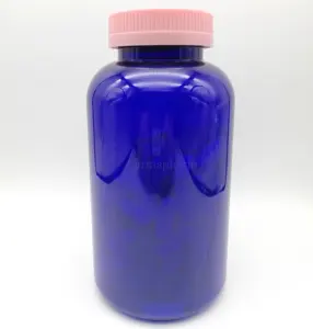 Big Volume Blue Color PET Capsule Medicine Bottles with CRC Lids 750cc