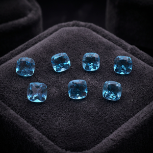 Topacio Azul Suizo Natural, Corte Cóncavo, Facetado, Piedras Preciosas Sueltas, Certificado por Terceros, Venta al Por Mayor, Gopika Exports, Para Joyería - Product Image 3