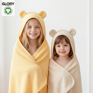 <span class=keywords><strong>Accappatoio</strong></span> con Cappuccio per Neonati in <span class=keywords><strong>Cotone</strong></span> Organico 400GSM, Super Morbido e Assorbente, Design con Orecchie di Animale, Produzione di Fabbrica - Product Image 1