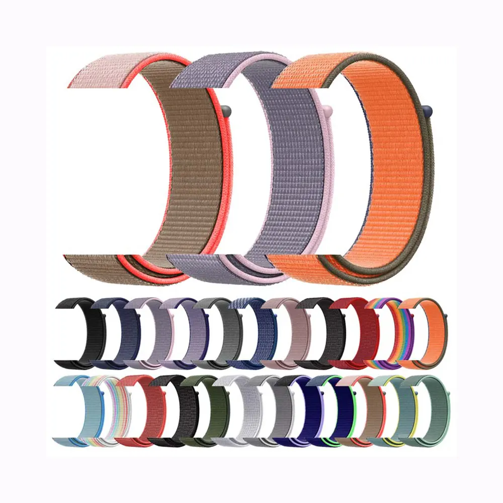 108 Colors Woven Lightweight Breathable Wristband Strap Sport Loop For Ap-ple Watch Series 7/6/5/4/3/2/1 Nylon Band 38 40 42 44