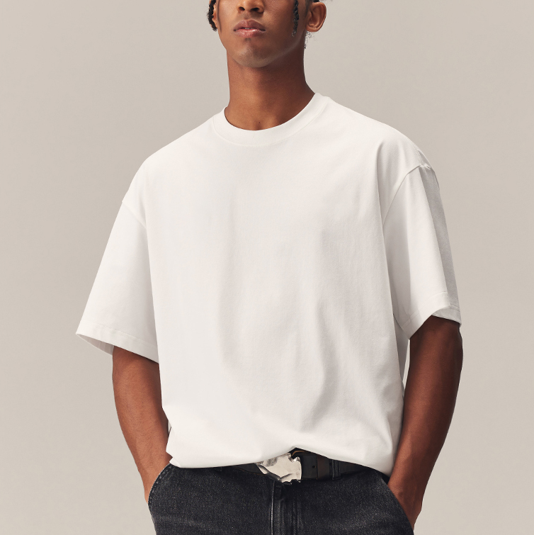 Oversized Tee Shirts White T-Shirts for Men Heavyweight Cotton