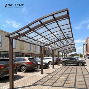 Aluminum Carport With <b>Arch</b> Roof And Powder Coated <b>Frame</b> For 2 Car Parking Modern Design Weatherproof Shelter - Product Image 4