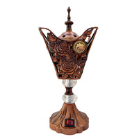 Brûleur d'encens minimaliste en métal pour la décoration de la maison, brûleur d'encens automatique Bakhoor en métal arabe, électrique ou au charbon de bois