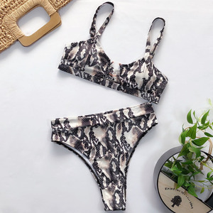 Costume da bagno Bikini a vita alta Sexy da donna perizoma a fascia brasiliano Biquini Set Bikini costume da bagno bagnante - Product Image 2