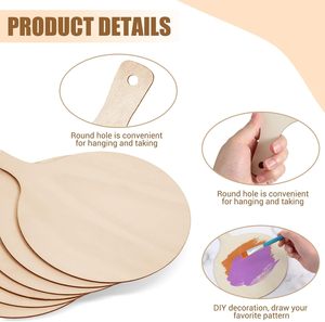 6 Piece Mini <strong>Unfinished</strong> <strong>Wooden</strong> Cutting <strong>Board</strong> Craft Handle Rustic <strong>Cheese</strong> Charcuterie Serving <strong>Board</strong> Disposable Dishwasher Safe - Product Image 3