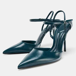 Women's Pointed Toe Stiletto Heel <b>Sandals</b> - Closed-Toe Backless Pumps for Chic Office & Party - Product Image 1