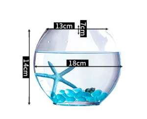 크리 에이 티브 평면 유리 물고기 탱크 데스크탑 타원형 투명 유리 금붕어 탱크 미니 수족관 장식 Fishbowl 액세서리 - Product Image 2