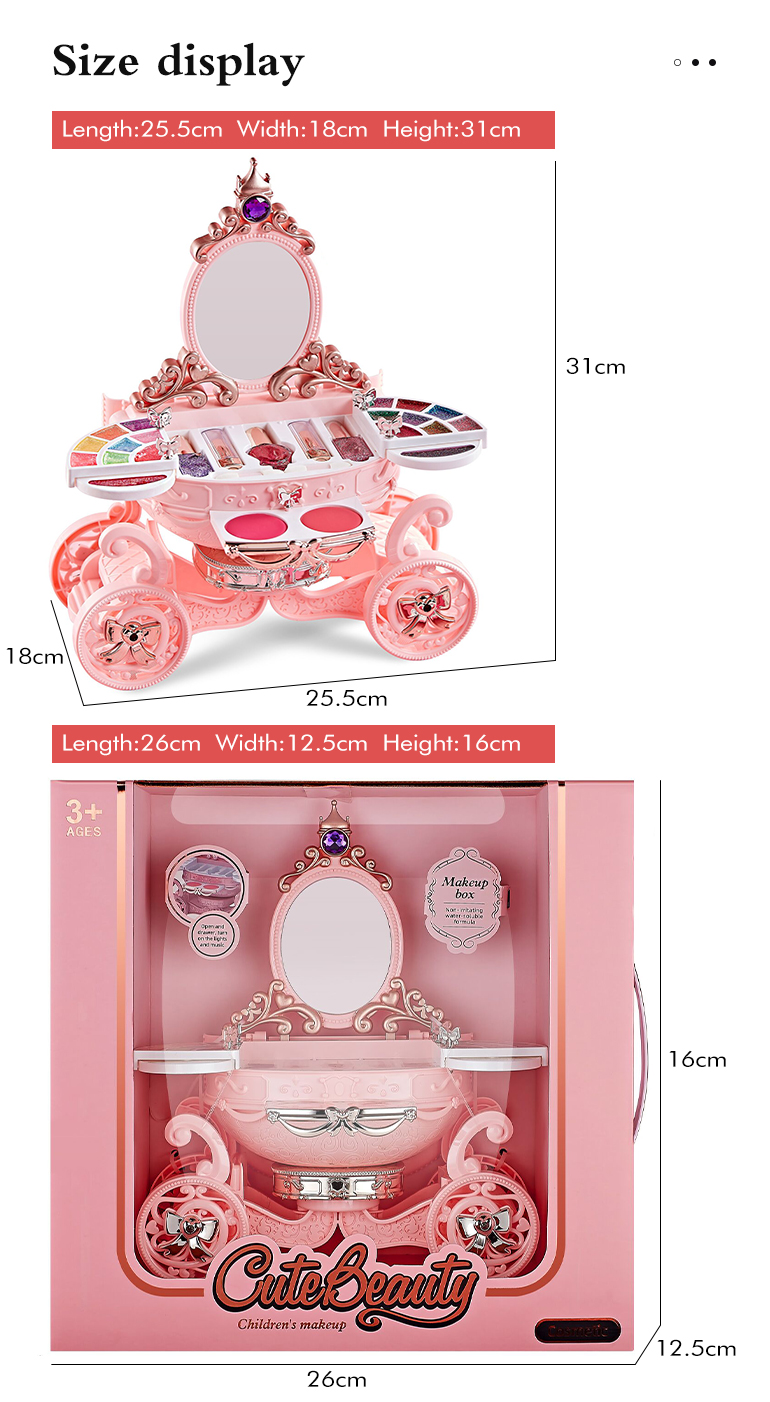 Newest beauty play make up table play set cosmetic toys fashion girls dress up set toys beauty set kids makeup toy kit for girls