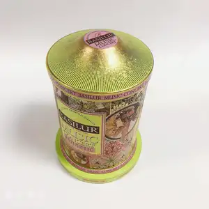 Tùy Chỉnh Vòng Phim Hoạt Hình Hình Ảnh Giáng Sinh Rỗng Kim Loại Gói Quà Tặng Carousel Music Tin Box