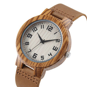 TJW luxe affaires <span class=keywords><strong>Style</strong></span> montre à Quartz pour hommes 46mm rond boîtier en bois Seiko mouvement pointeur cadran affichage hommes mode charme - Product Image 2