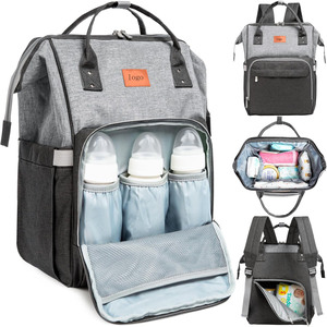 <span class=keywords><strong>Sac</strong></span> à dos élégant multifonctionnel imperméable pour couches pour bébé Grand <span class=keywords><strong>sac</strong></span> à couches en nylon Motif d'impression personnalisé pour les voyages de maman et <span class=keywords><strong>papa</strong></span> - Product Image 2